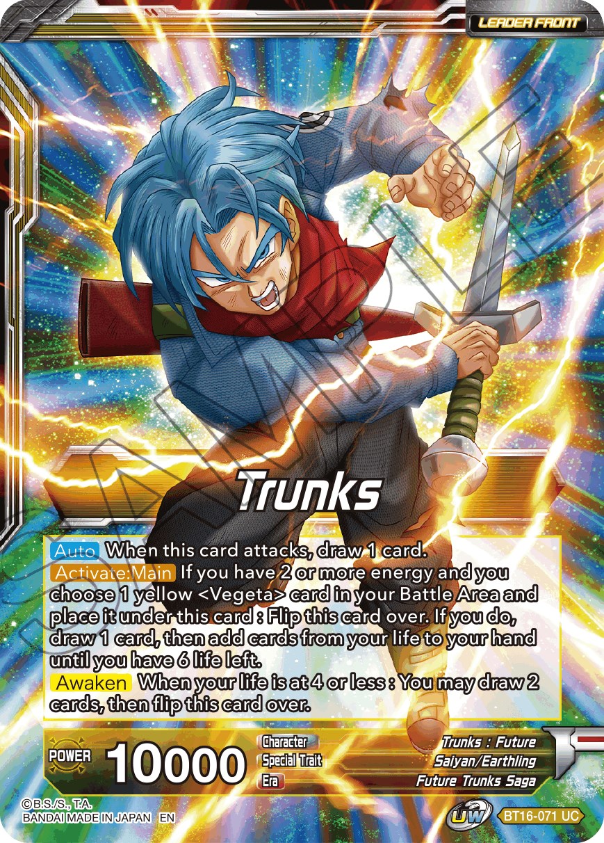 Trunks // SSB Vegeta & SS Trunks, Father-Son Onslaught (BT16-071) [Realm of the Gods Prerelease Promos] | Shuffle n Cut Hobbies & Games