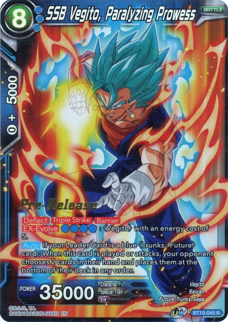 SSB Vegito, Paralyzing Prowess (BT10-045) [Rise of the Unison Warrior Prerelease Promos] | Shuffle n Cut Hobbies & Games