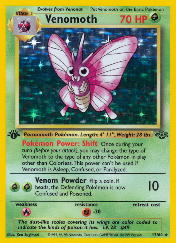 Venomoth (13/64) [Jungle 1st Edition] | Shuffle n Cut Hobbies & Games