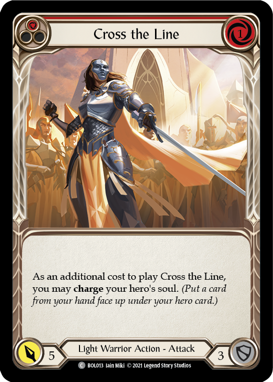 Cross the Line (Red) [BOL013] (Monarch Boltyn Blitz Deck) | Shuffle n Cut Hobbies & Games