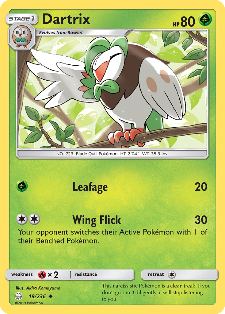 Dartrix (19/236) [Sun & Moon: Cosmic Eclipse] | Shuffle n Cut Hobbies & Games