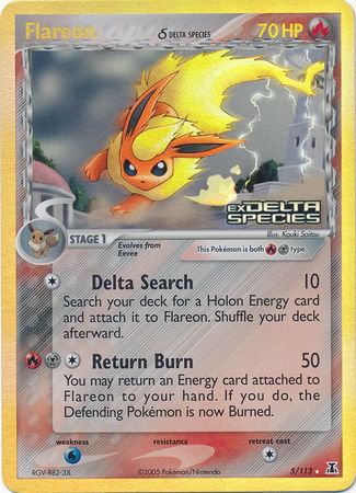 Flareon (5/113) (Delta Species) (Stamped) [EX: Delta Species] | Shuffle n Cut Hobbies & Games