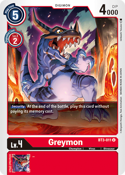 Greymon [BT3-011] [Release Special Booster Ver.1.5] | Shuffle n Cut Hobbies & Games