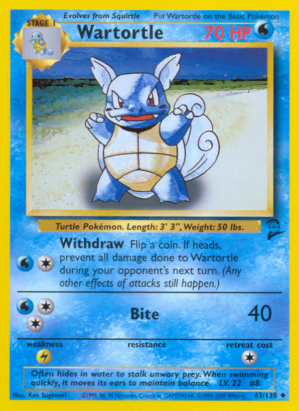 Wartortle (63/130) [Base Set 2] | Shuffle n Cut Hobbies & Games