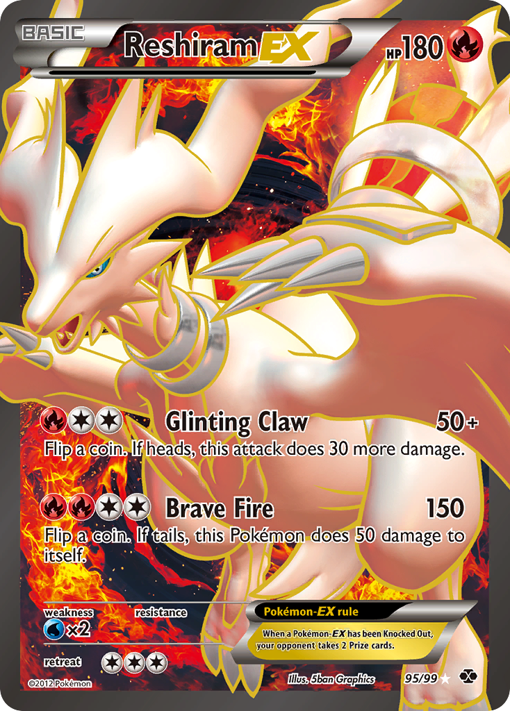 Reshiram EX (95/99) [Black & White: Next Destinies] | Shuffle n Cut Hobbies & Games