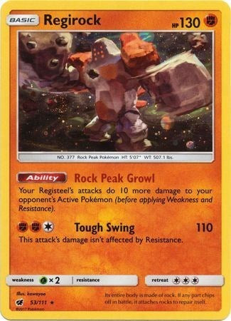 Regirock (53/111) (Cosmos Holo) [Sun & Moon: Crimson Invasion] | Shuffle n Cut Hobbies & Games