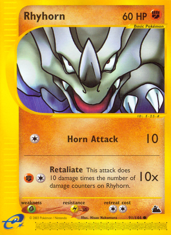 Rhyhorn (91/144) [Skyridge] | Shuffle n Cut Hobbies & Games