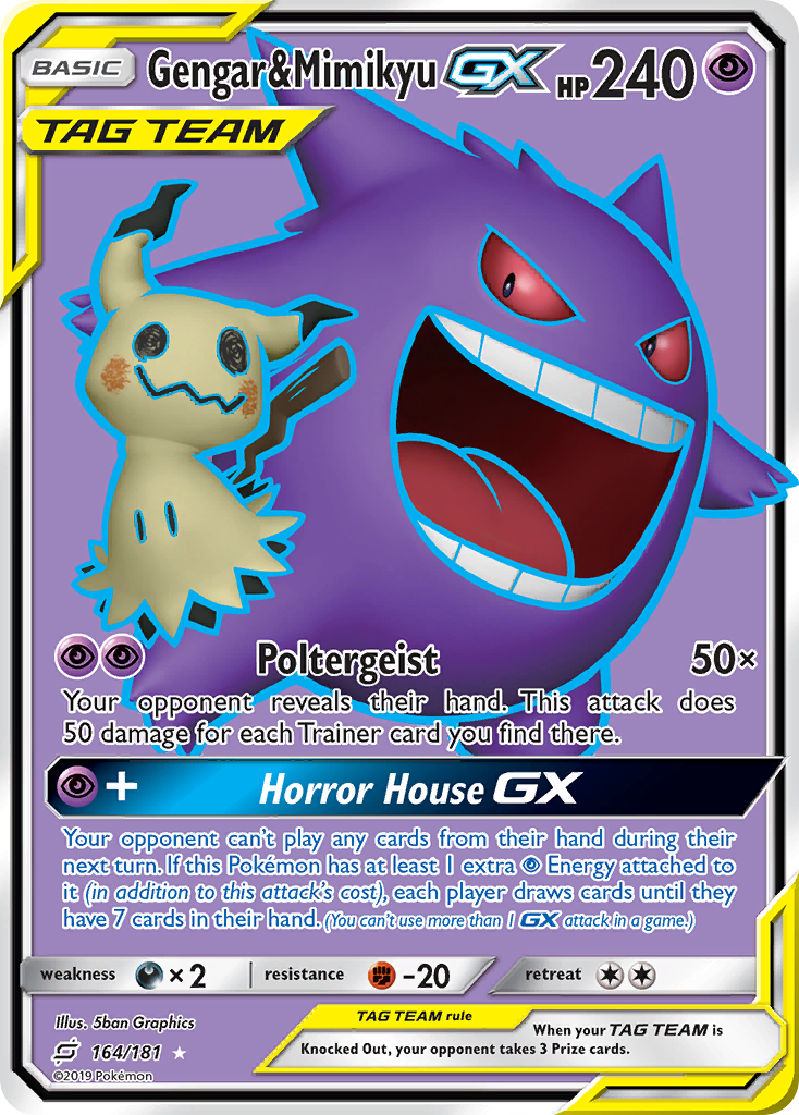 Gengar & Mimikyu GX (164/181) [Sun & Moon: Team Up] | Shuffle n Cut Hobbies & Games