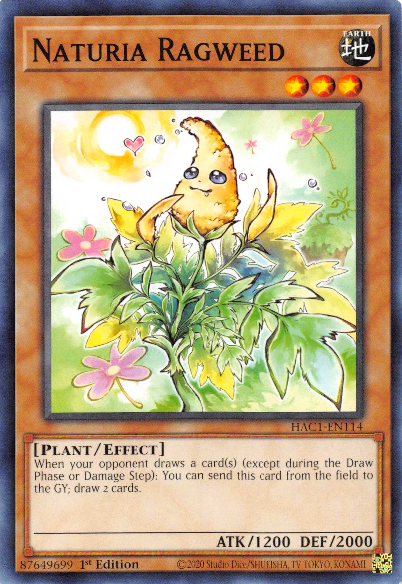 Naturia Ragweed (Duel Terminal) [HAC1-EN114] Parallel Rare | Shuffle n Cut Hobbies & Games