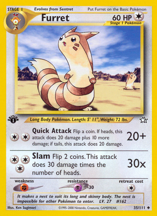 Furret (35/111) [Neo Genesis 1st Edition] | Shuffle n Cut Hobbies & Games