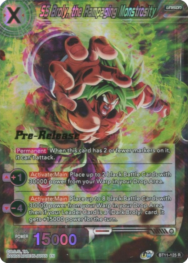 SS Broly, the Rampaging Monstrosity (BT11-125) [Vermilion Bloodline Prerelease Promos] | Shuffle n Cut Hobbies & Games