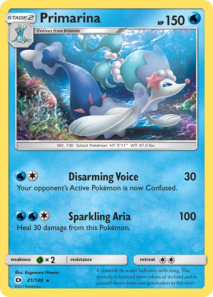 Primarina (41/149) (Theme Deck Exclusive) [Sun & Moon: Base Set] | Shuffle n Cut Hobbies & Games