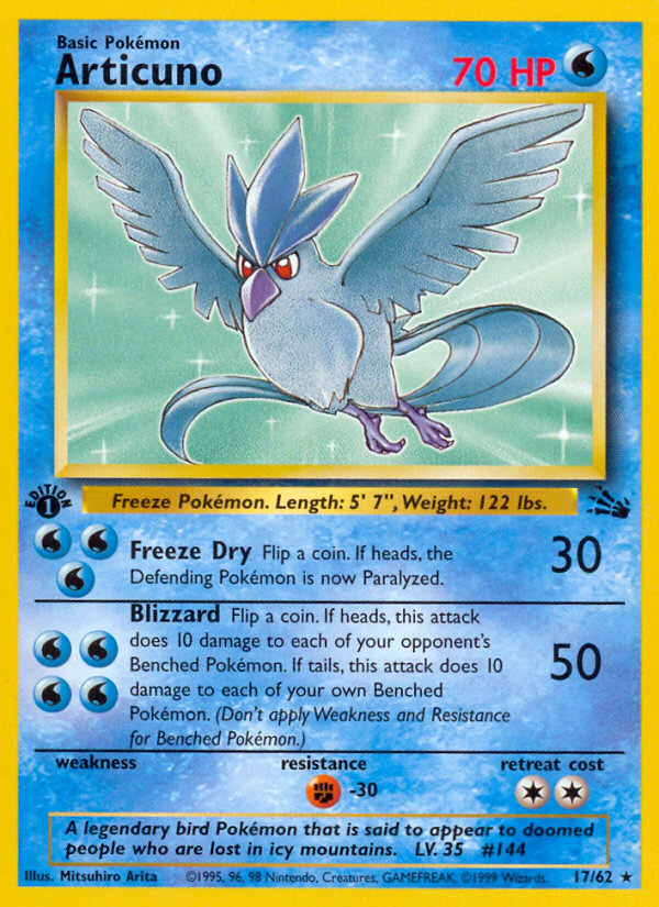 Articuno (17/62) [Fossil 1st Edition] | Shuffle n Cut Hobbies & Games