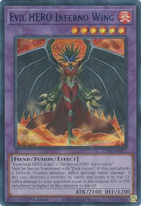 Evil HERO Inferno Wing (Blue) [LDS3-EN027] Ultra Rare | Shuffle n Cut Hobbies & Games