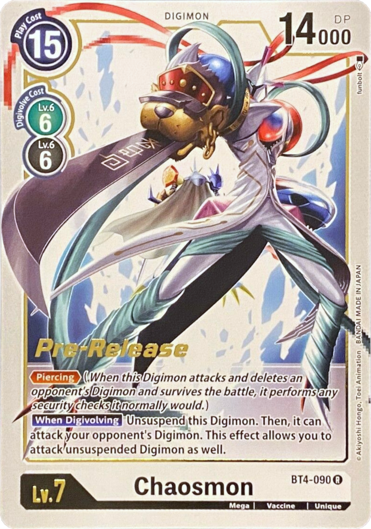 Chaosmon [BT4-090] [Great Legend Pre-Release Promos] | Shuffle n Cut Hobbies & Games