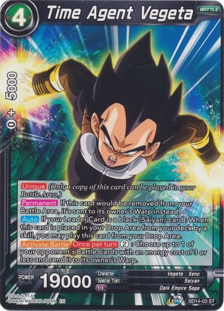 Time Agent Vegeta (Starter Deck - Saiyan Wonder) [SD14-03] | Shuffle n Cut Hobbies & Games