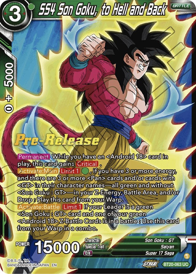 SS4 Son Goku, to Hell and Back (BT20-063) [Power Absorbed Prerelease Promos] | Shuffle n Cut Hobbies & Games