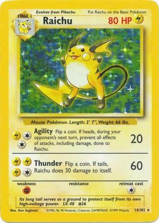 Raichu (14/102) [Base Set Unlimited] | Shuffle n Cut Hobbies & Games