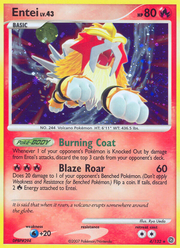 Entei (4/132) (Cracked Ice Holo) [Diamond & Pearl: Secret Wonders] | Shuffle n Cut Hobbies & Games