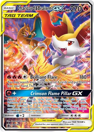 Charizard & Braixen GX (SM230) (Jumbo Card) [Sun & Moon: Black Star Promos] | Shuffle n Cut Hobbies & Games