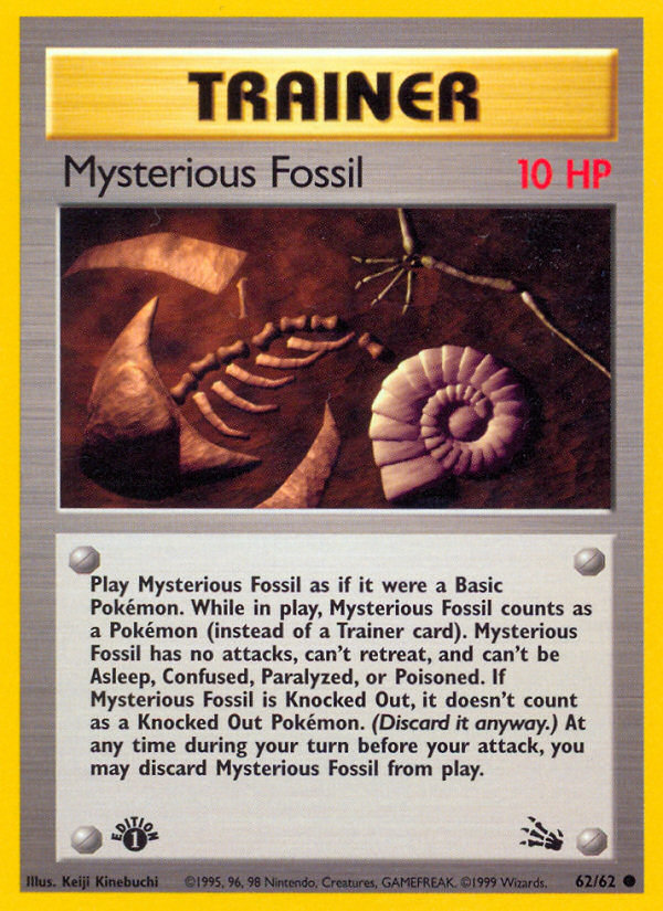 Mysterious Fossil (62/62) [Fossil 1st Edition] | Shuffle n Cut Hobbies & Games