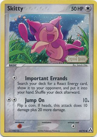 Skitty (64/92) (Stamped) [EX: Legend Maker] | Shuffle n Cut Hobbies & Games