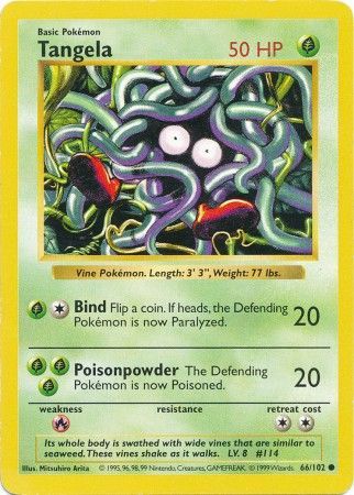 Tangela (66/102) [Base Set Shadowless Unlimited] | Shuffle n Cut Hobbies & Games