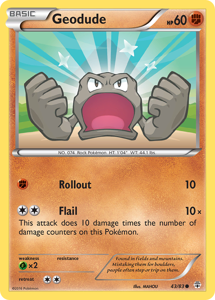 Geodude (43/83) [XY: Generations] | Shuffle n Cut Hobbies & Games