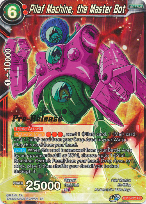 Pilaf Machine, the Master Bot (BT10-025) [Rise of the Unison Warrior Prerelease Promos] | Shuffle n Cut Hobbies & Games