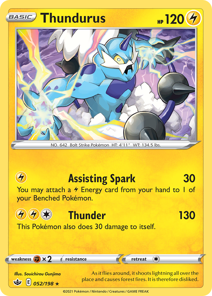 Thundurus (052/198) (Theme Deck Exclusive) [Sword & Shield: Chilling Reign] | Shuffle n Cut Hobbies & Games