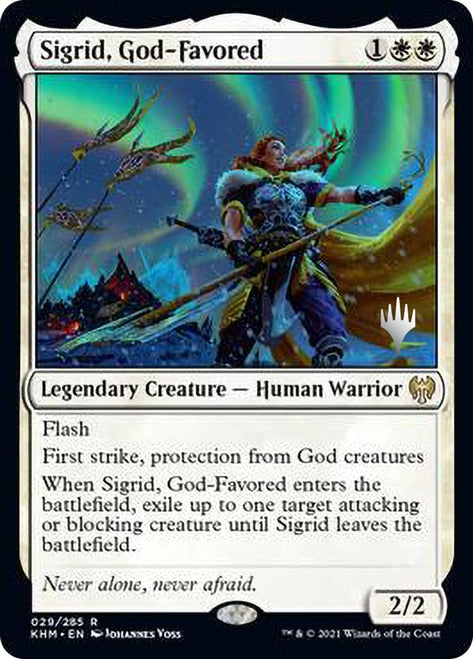 Sigrid, God-Favored (Promo Pack) [Kaldheim Promos] | Shuffle n Cut Hobbies & Games