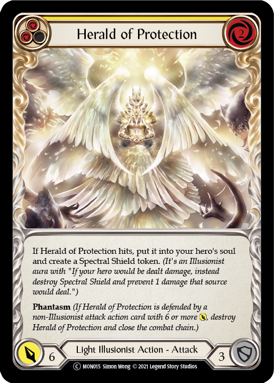 Herald of Protection (Yellow) [U-MON015] Unlimited Edition Normal | Shuffle n Cut Hobbies & Games