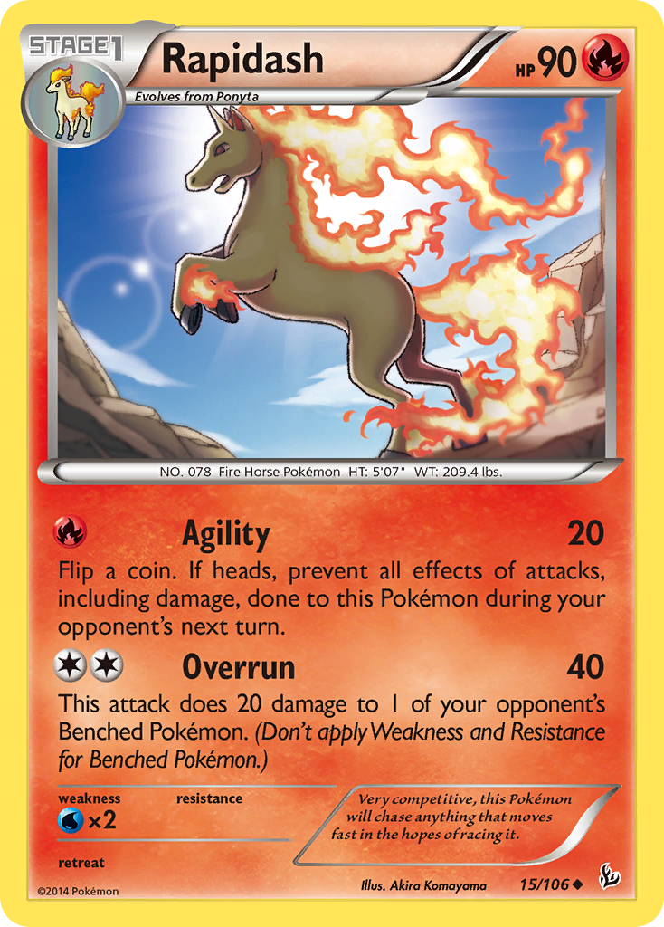 Rapidash (15/106) [XY: Flashfire] | Shuffle n Cut Hobbies & Games