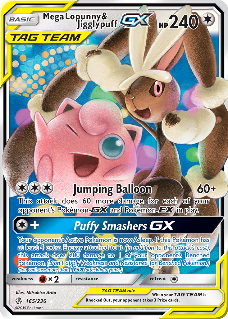 Mega Lopunny & Jigglypuff GX (165/236) [Sun & Moon: Cosmic Eclipse] | Shuffle n Cut Hobbies & Games