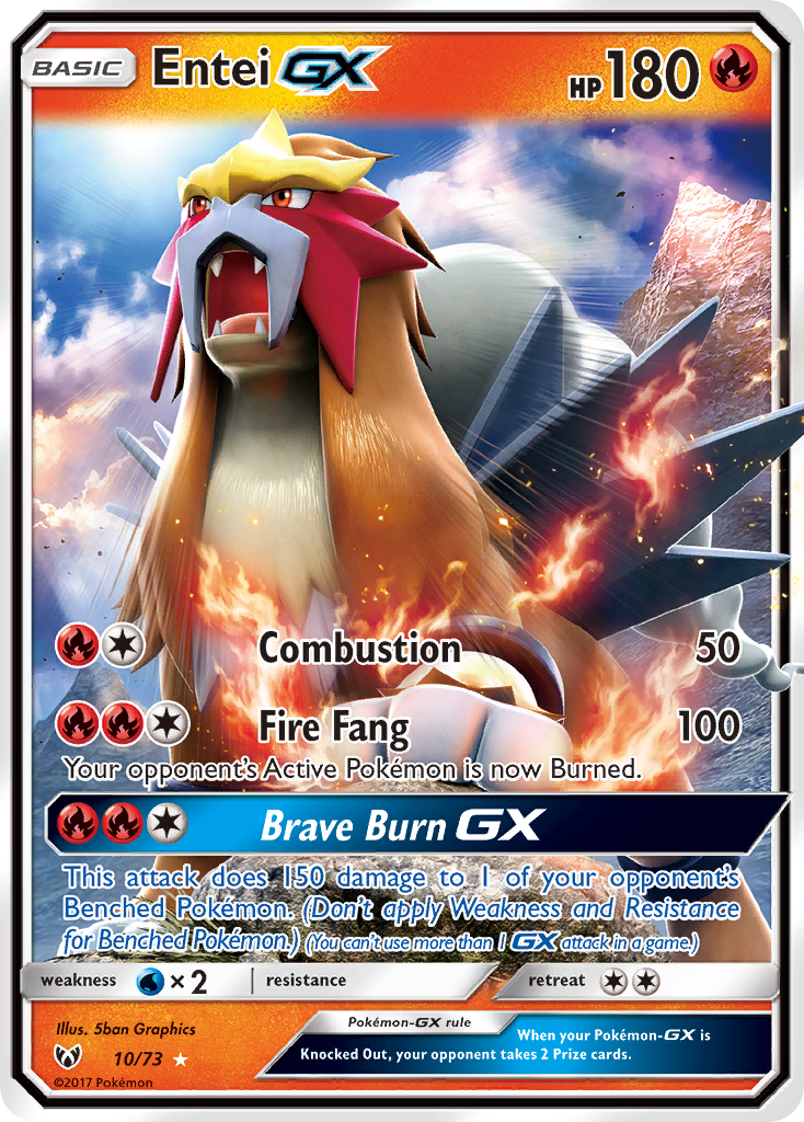 Entei GX (10/73) [Sun & Moon: Shining Legends] | Shuffle n Cut Hobbies & Games