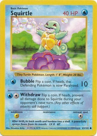 Squirtle (63/102) [Base Set Shadowless Unlimited] | Shuffle n Cut Hobbies & Games