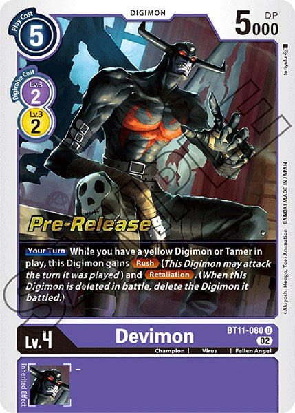 Devimon [BT11-080] [Dimensional Phase Pre-Release Promos] | Shuffle n Cut Hobbies & Games