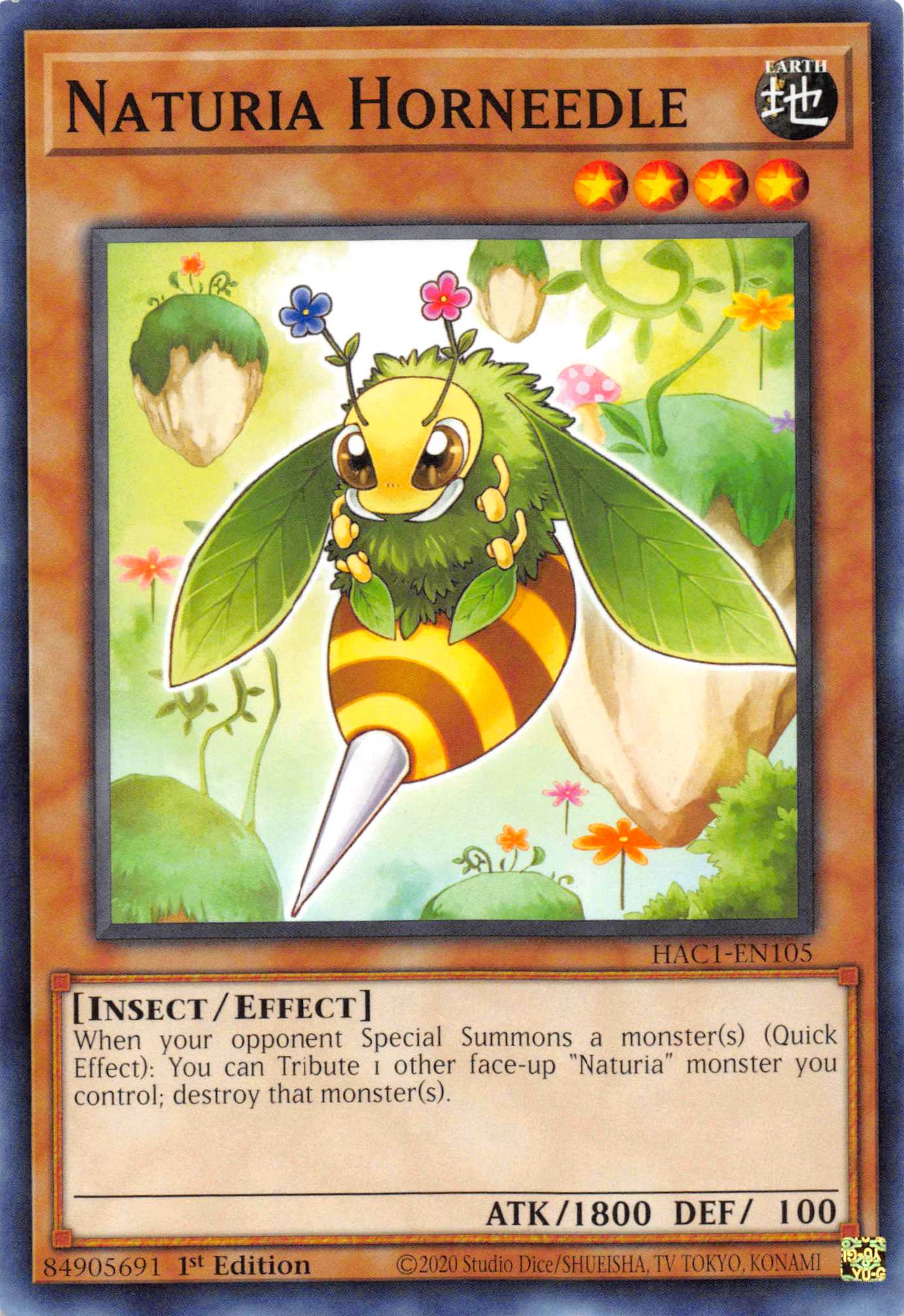 Naturia Horneedle (Duel Terminal) [HAC1-EN105] Parallel Rare | Shuffle n Cut Hobbies & Games