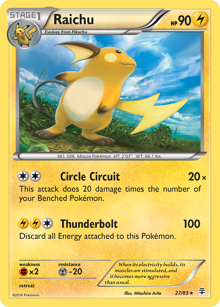 Raichu (27/83) [XY: Generations] | Shuffle n Cut Hobbies & Games