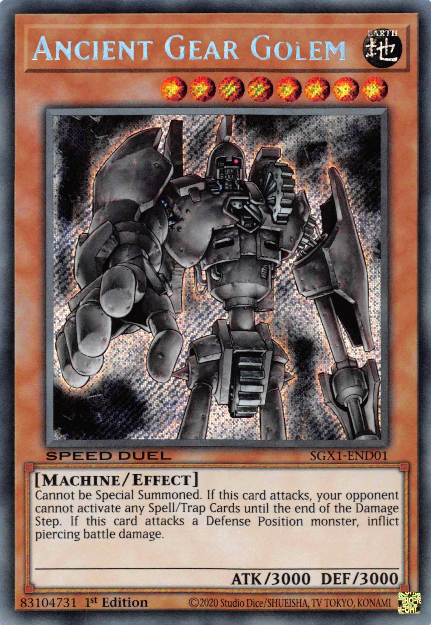 Ancient Gear Golem [SGX1-END01] Secret Rare | Shuffle n Cut Hobbies & Games