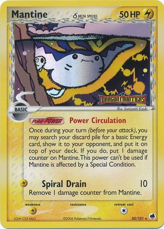 Mantine (20/101) (Delta Species) (Stamped) [EX: Dragon Frontiers] | Shuffle n Cut Hobbies & Games