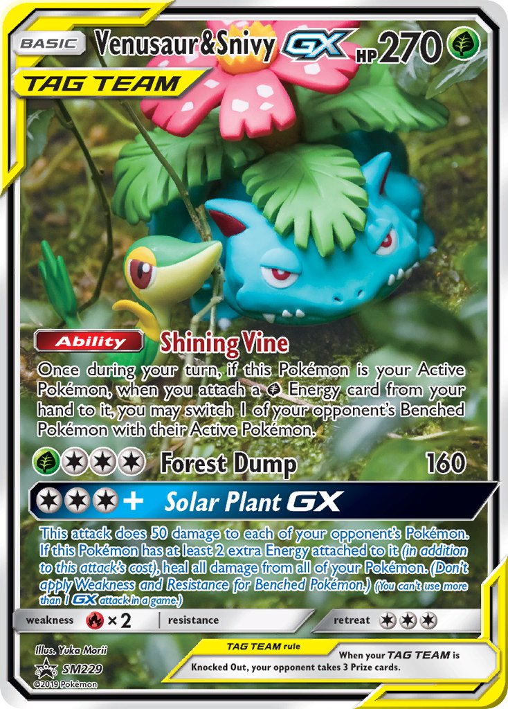 Venusaur & Snivy GX (SM229) [Sun & Moon: Black Star Promos] | Shuffle n Cut Hobbies & Games