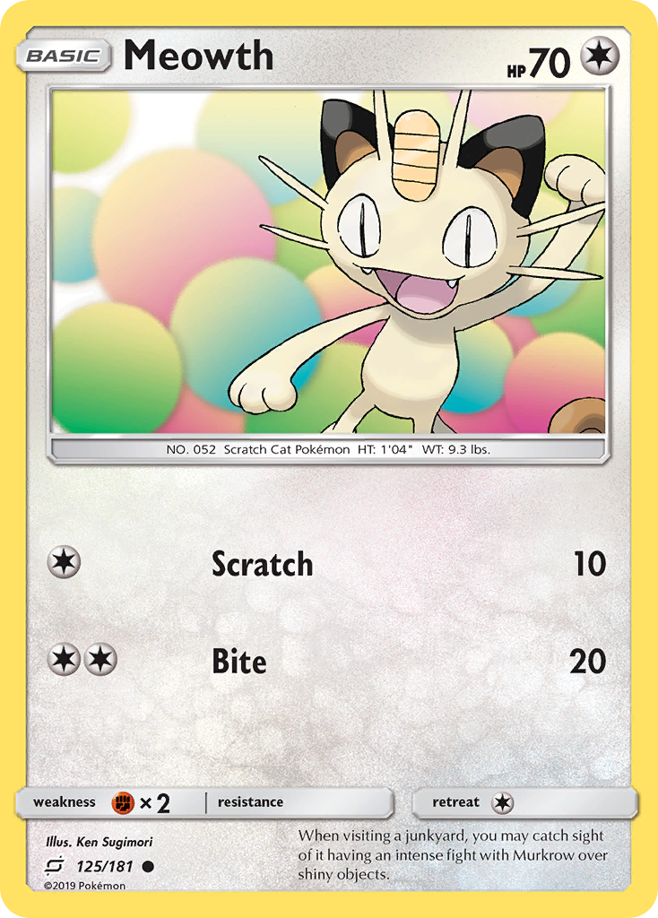 Meowth (125/181) [Sun & Moon: Team Up] | Shuffle n Cut Hobbies & Games