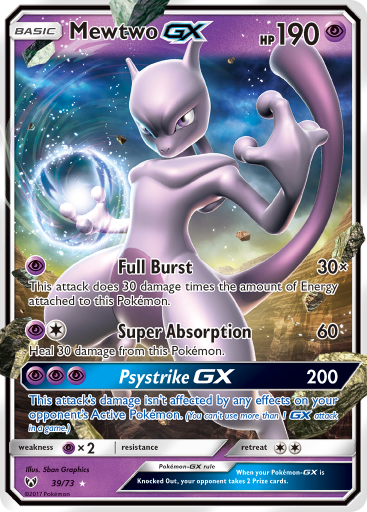 Mewtwo GX (39/73) [Sun & Moon: Shining Legends] | Shuffle n Cut Hobbies & Games