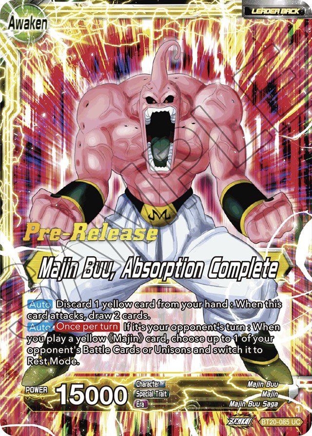 Majin Buu // Majin Buu, Absorption Complete (BT20-085) [Power Absorbed Prerelease Promos] | Shuffle n Cut Hobbies & Games