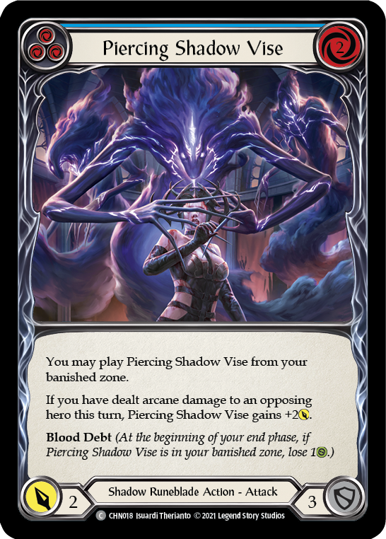 Piercing Shadow Vise (Blue) [CHN018] (Monarch Chane Blitz Deck) | Shuffle n Cut Hobbies & Games