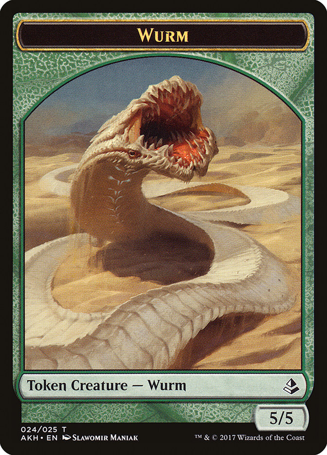 Unwavering Initiate // Wurm Double-Sided Token [Amonkhet Tokens] | Shuffle n Cut Hobbies & Games