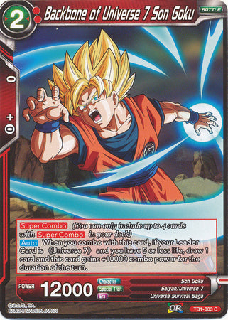 Backbone of Universe 7 Son Goku [TB1-003] | Shuffle n Cut Hobbies & Games