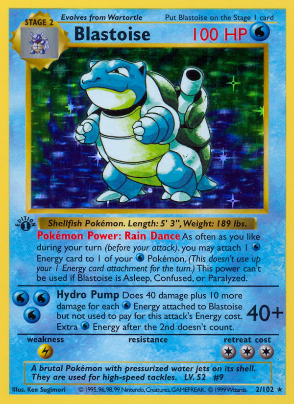 Blastoise (2/102) (Shadowless) [Base Set 1st Edition] | Shuffle n Cut Hobbies & Games