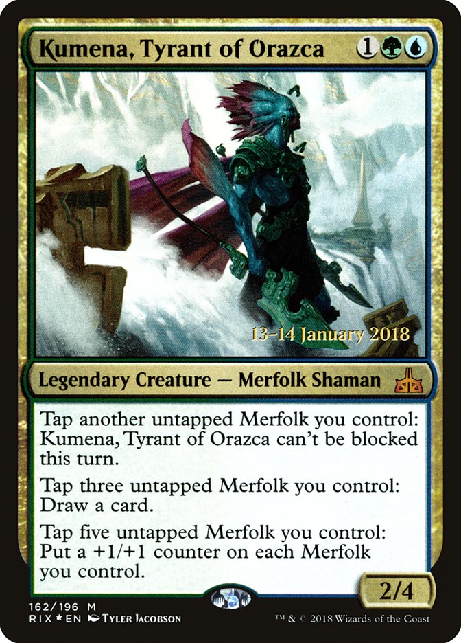 Kumena, Tyrant of Orazca [Rivals of Ixalan Prerelease Promos] | Shuffle n Cut Hobbies & Games